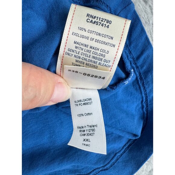 True Religion XXL Blue Graphic Tee Shirt Mens Casual Crewneck Made In Thailand - Picture 6 of 10